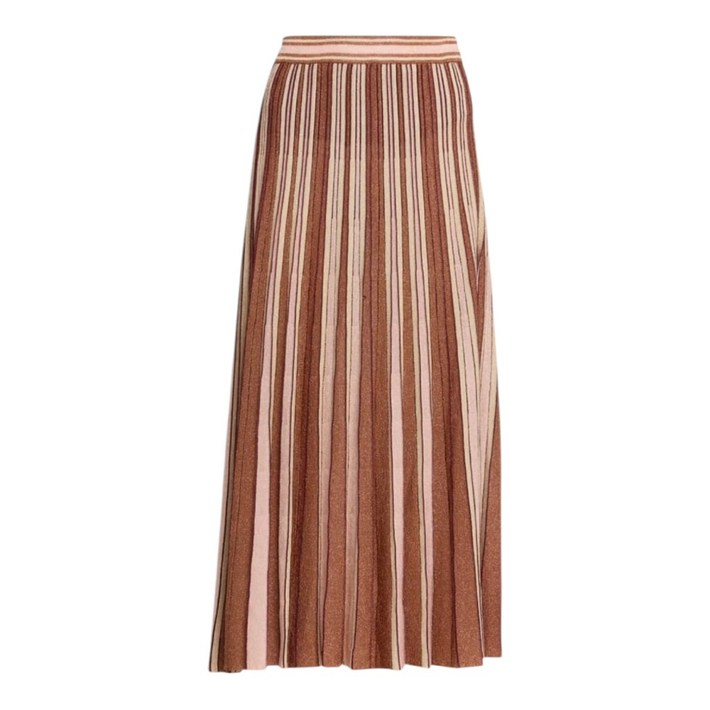 Zimmermann Luminosity Striped Lurex Midi Skirt Size 6-8 (2) - Picture 2 of 10